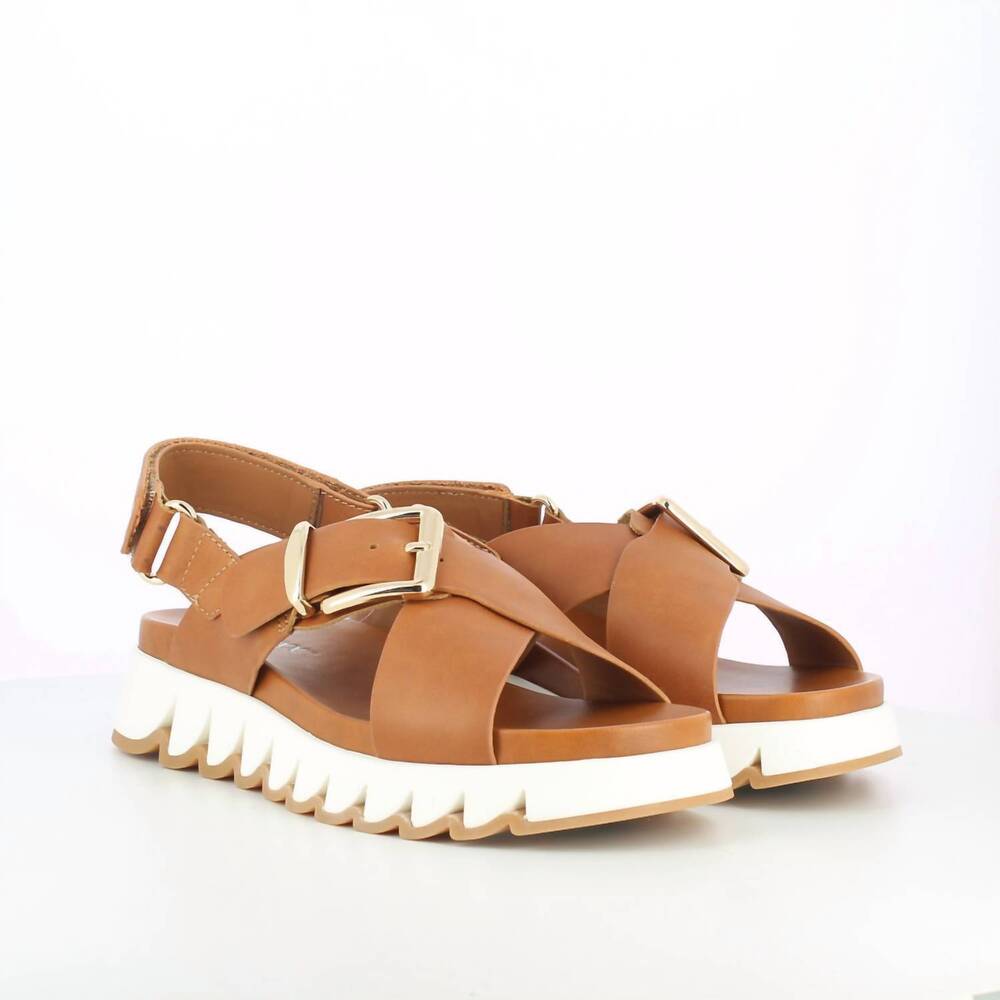 NEW THE FLEXX women's edwina leather sandals in cuoio softy